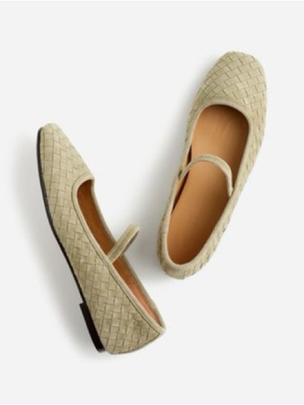 Madewell Greta Woven Suede Ballet Flat Washed Olive Green (size 7.5)